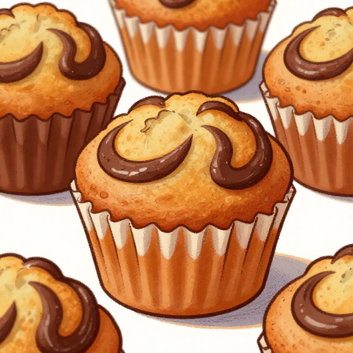 Nutella Bananen-Swirl-Muffins