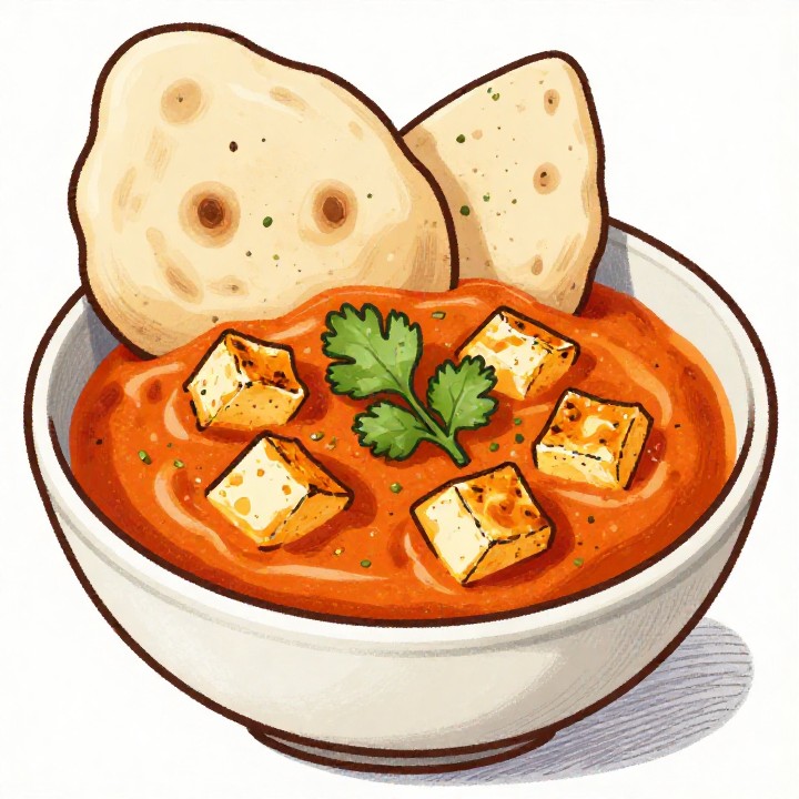 Halloumi Tikka Masala mit Naan