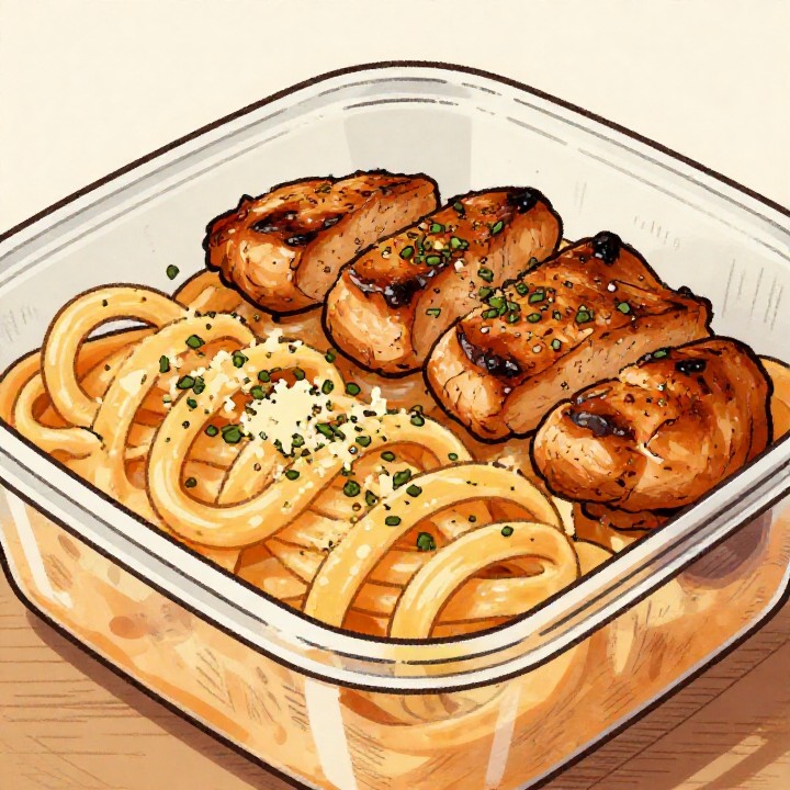 Proteinreiche Grilled Chicken Alfredo Pasta