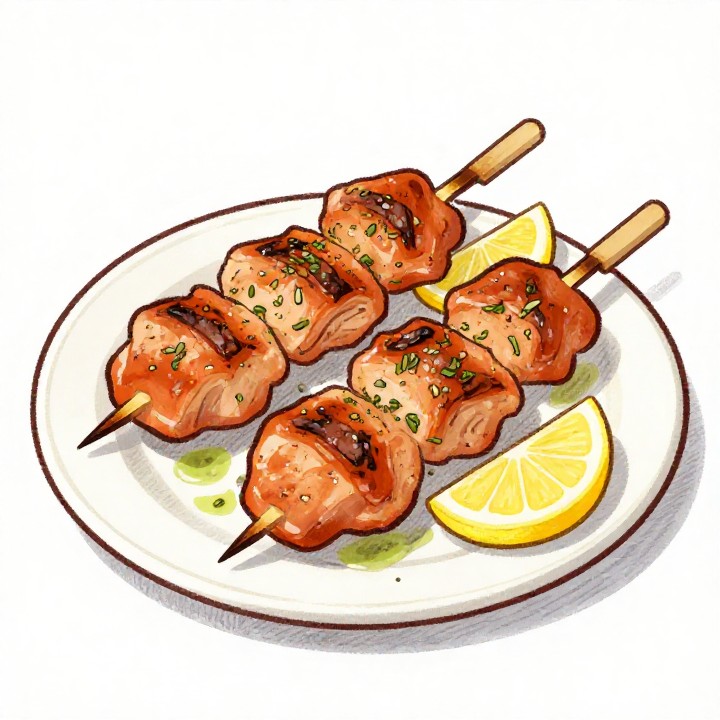 Hähnchen-Saté mit Zitronenmarinade