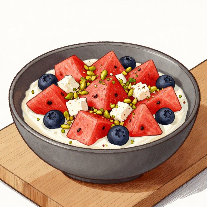 Erfrischender Protein-Wassermelonen-Salat