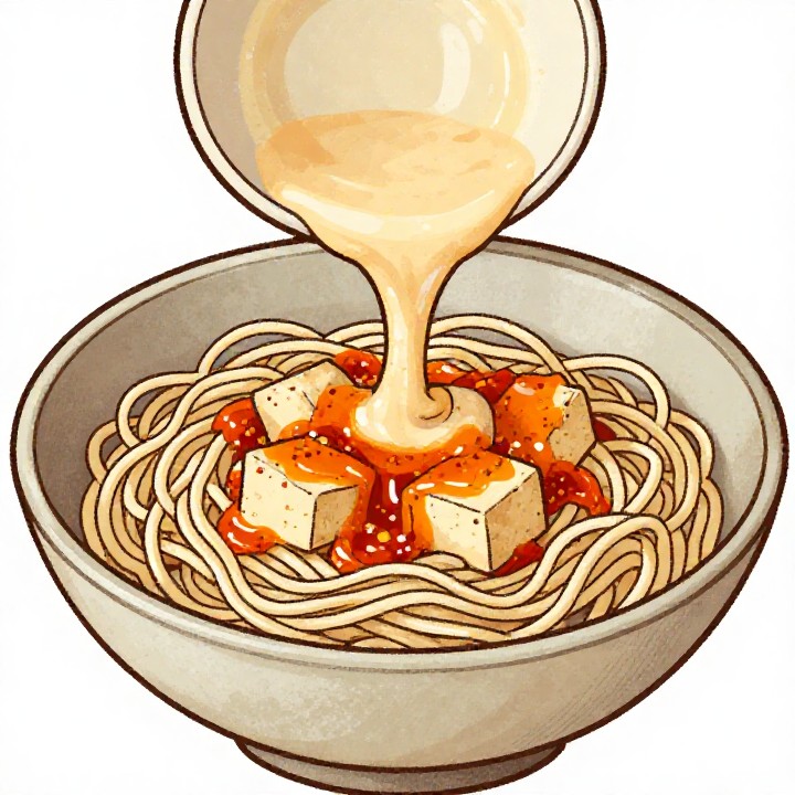 Spicy Tofu Pasta in 15 Minuten