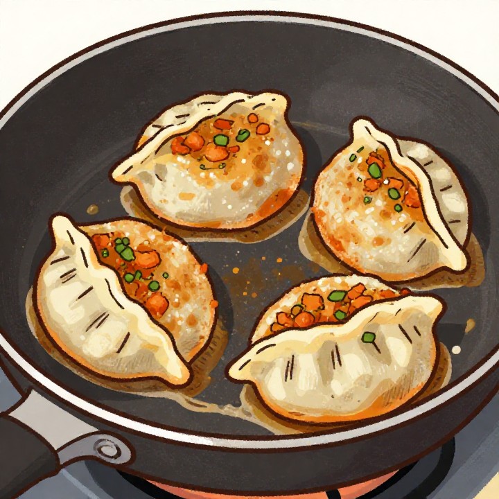Blitz-Dumplings aus der Pfanne