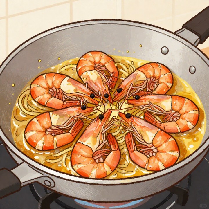 Einfache Garnelen Pasta