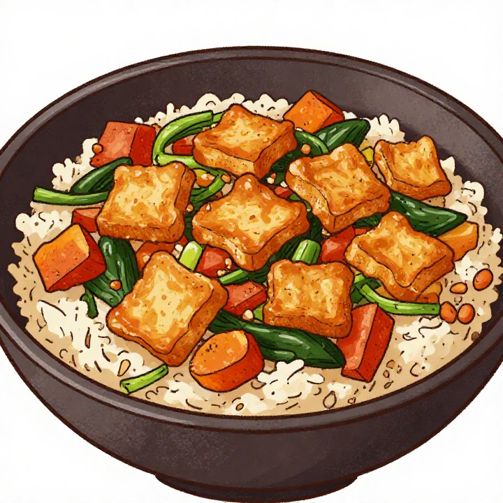 One-Pan Bibimbap mit knusprigem Tempeh