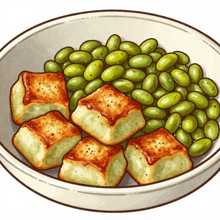 Maultaschen Quark Bowl mit Edamame