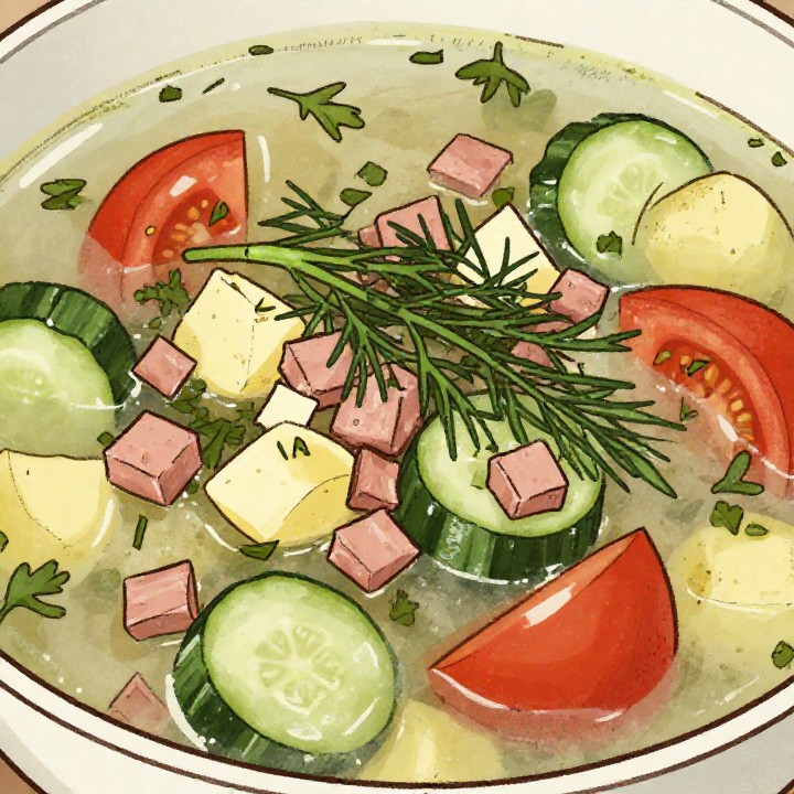 Russische Okroschka - Kalte Suppe für den Sommer