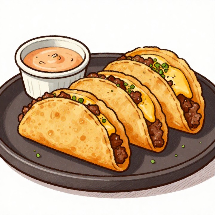 Knusprige Käse-Rindfleisch-Tacos vom Backblech